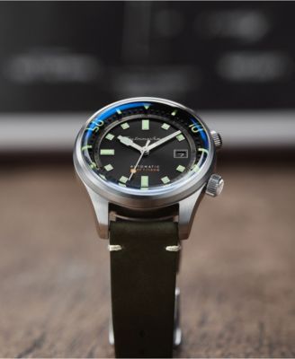 Men's Bradner Automatic Green Genuine Leather Strap Watch 42mm