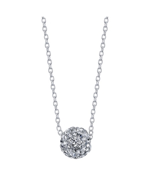 image of Unwritten Fine Silver Plated Pave Crystal Ball Necklace