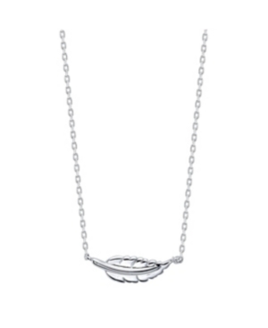 image of Unwritten Fine Silver Plated Dainty Station Feather Necklace