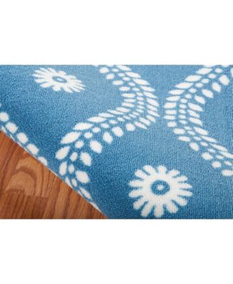 Backyard BAC085 Navy 7'9" x 10'10" Outdoor Area Rug