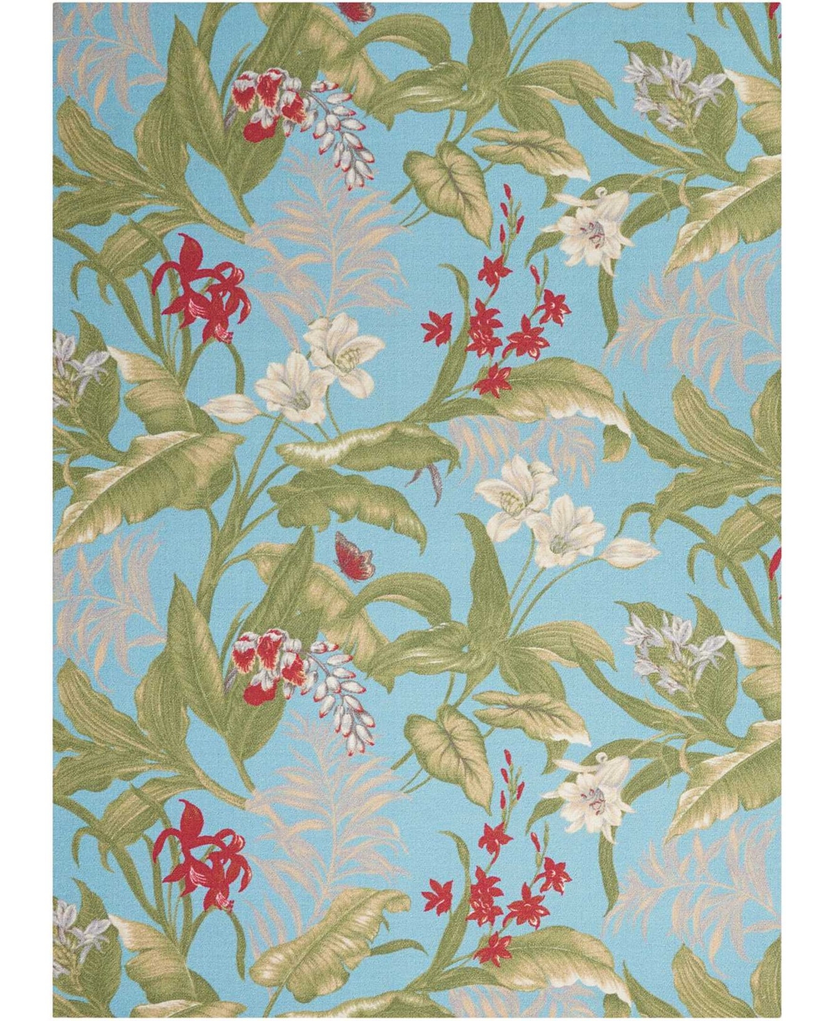 Long Street Looms Shady Brights SHA46 Aqua 7'9in x 10'10in Outdoor Area Rug - Aqua