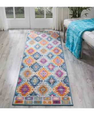Zeal ZEA02 Multi 2'2" x 7'6" Runner Rug