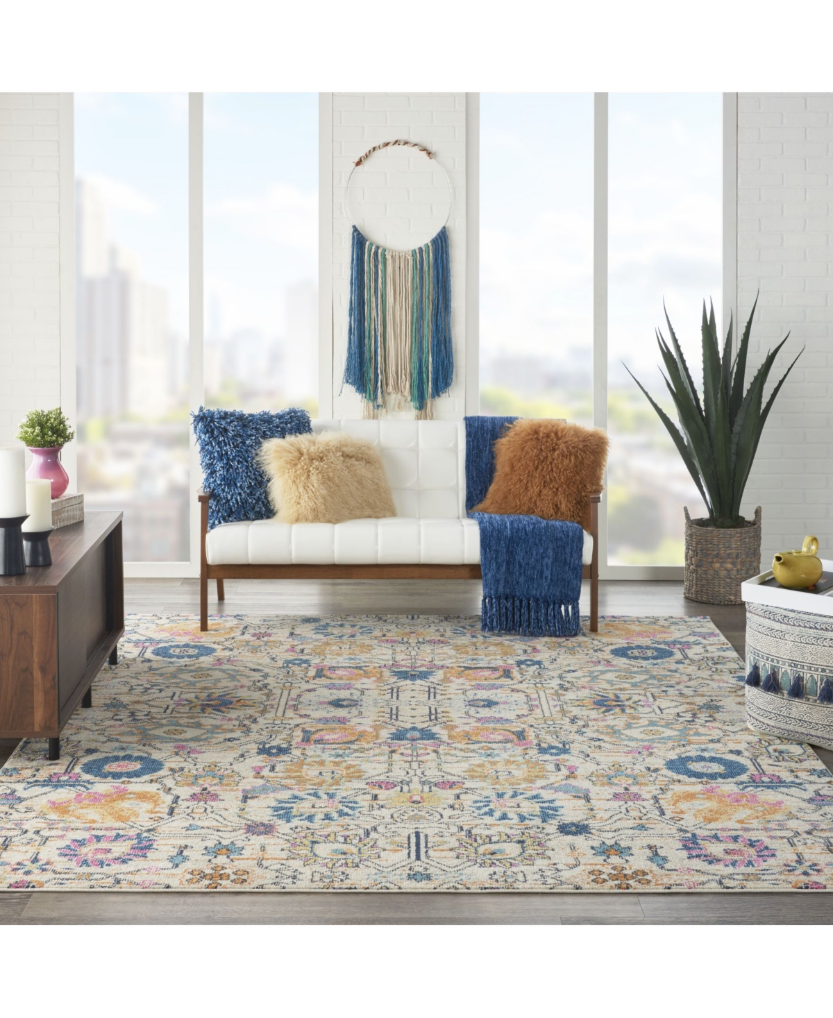 Long Street Looms Zeal Zea01 6'7" X 9'6" Area Rug In Ivory,multi