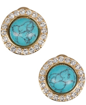 image of Grace Kelly Collection 18k Gold Plated Button Pierced Earring