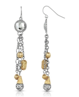 image of 2028 Silver-Tone and Gold-Tone Tassel Earrings