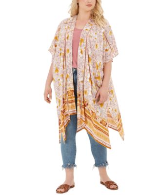 Band of Gypsies - Trendy Plus Size Printed Kimono Jacket
