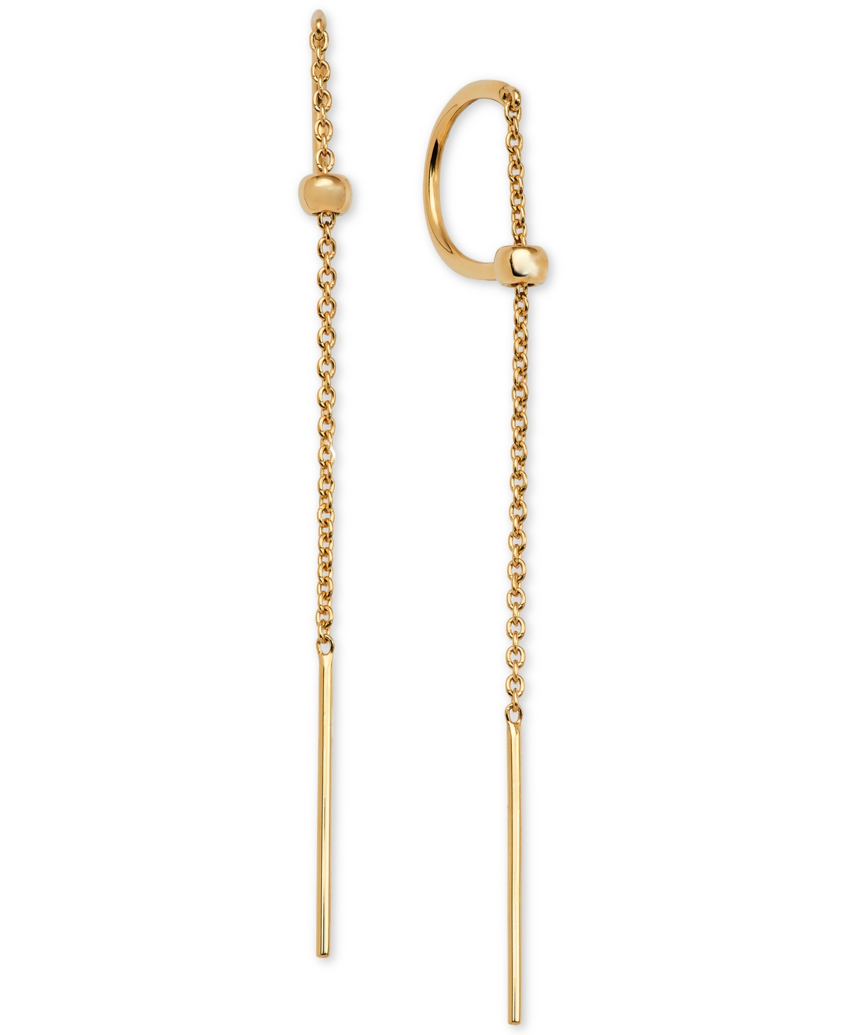 C-Hoop Threader Earrings - Gold
