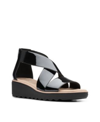 clarks patent leather sandals