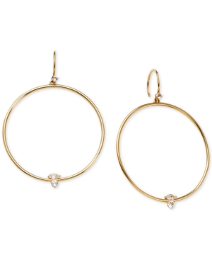 image of Ava Nadri 18k Gold-Plated Crystal Drop Hoop Earrings