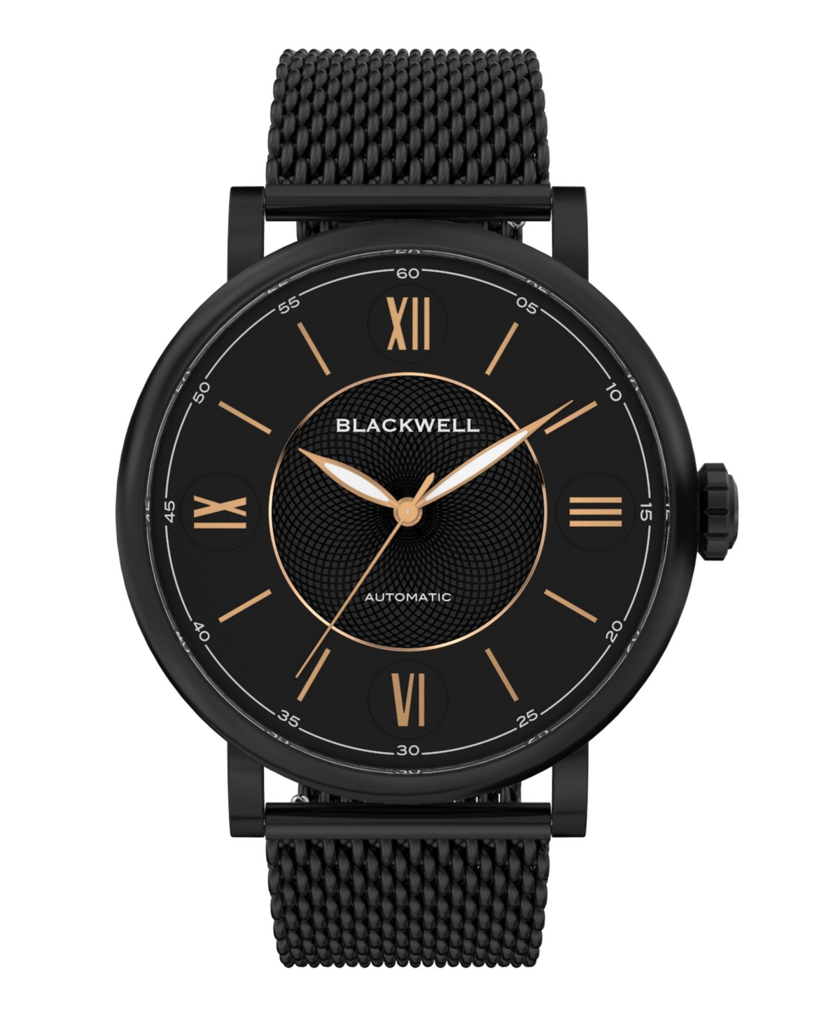 Black Dial with Black Plated Steel and Black Plated Steel Mesh Watch 44 mm - Black