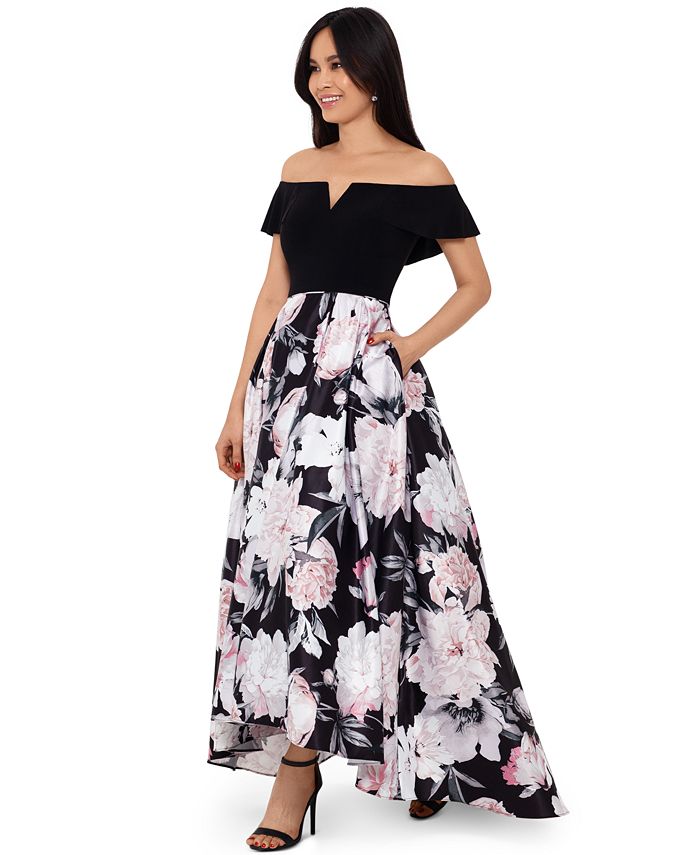 betsy and adam high low ball gown