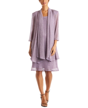 R & M Richards Petite Crinkle-Knit Dress & Jacket