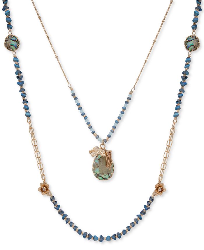 lonna & lilly GoldTone Crystal & Stone DoubleRow Beaded Necklace, 36