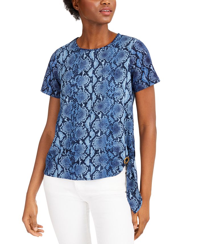 Michael Kors MixedMedia TieHem Top Macy's