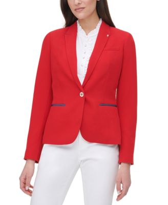 tommy hilfiger red blazer womens