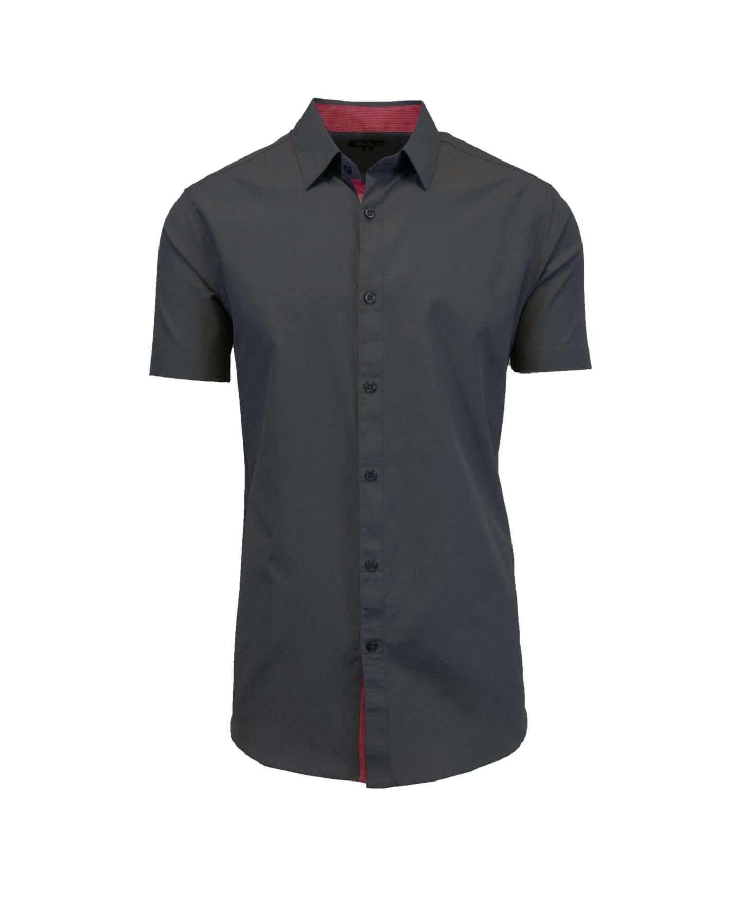 Мужские рубашки Galaxy By Harvic Slim-Fit Short Sleeve Solid Dress Shirts, цвет: Чёрный — фото 1