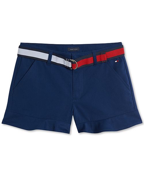 Tommy Hilfiger Baby Girls Belted Ruffle Hem Shorts Reviews