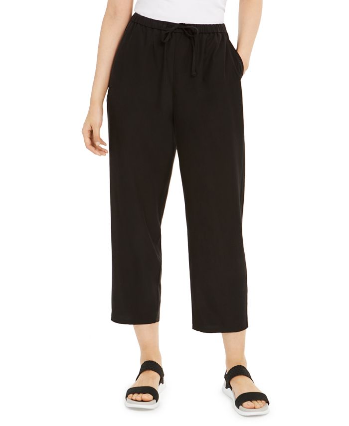 Eileen Fisher Slouchy Cropped Pants - Macy's