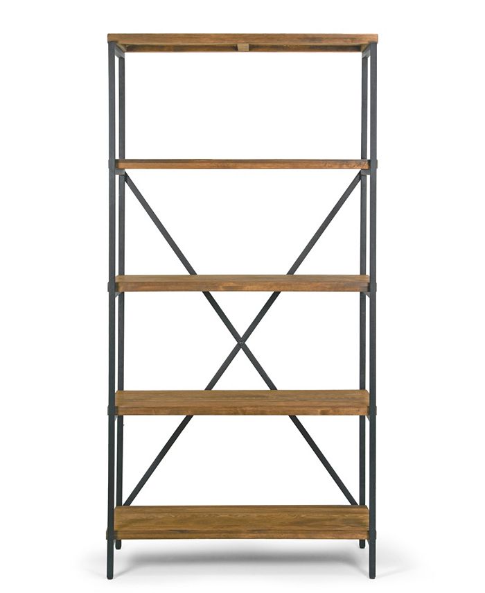 Glamour Home Ailis 67" Pine Wood Shelf Etagere Bookcase Media Center