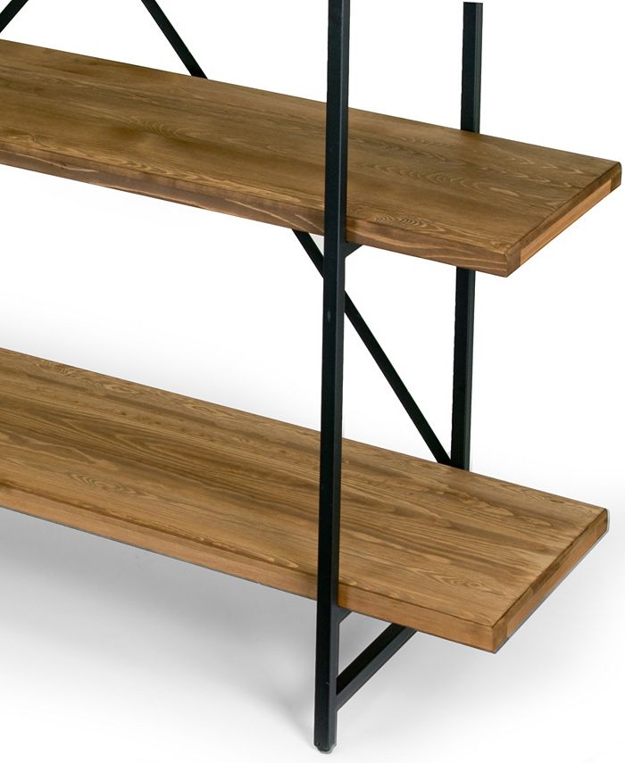 Glamour Home Ailis 75" Pine Wood Metal Frame Etagere Bookcase Four
