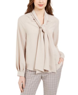 calvin klein tie neck blouse