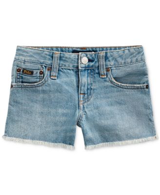 Girls' 2T-6X Frayed Denim Shorts