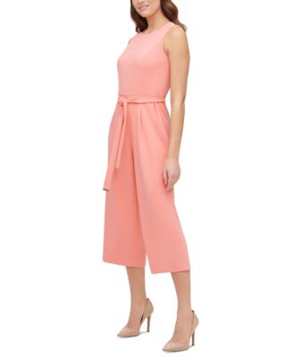 tommy hilfiger belted cropped jumpsuit