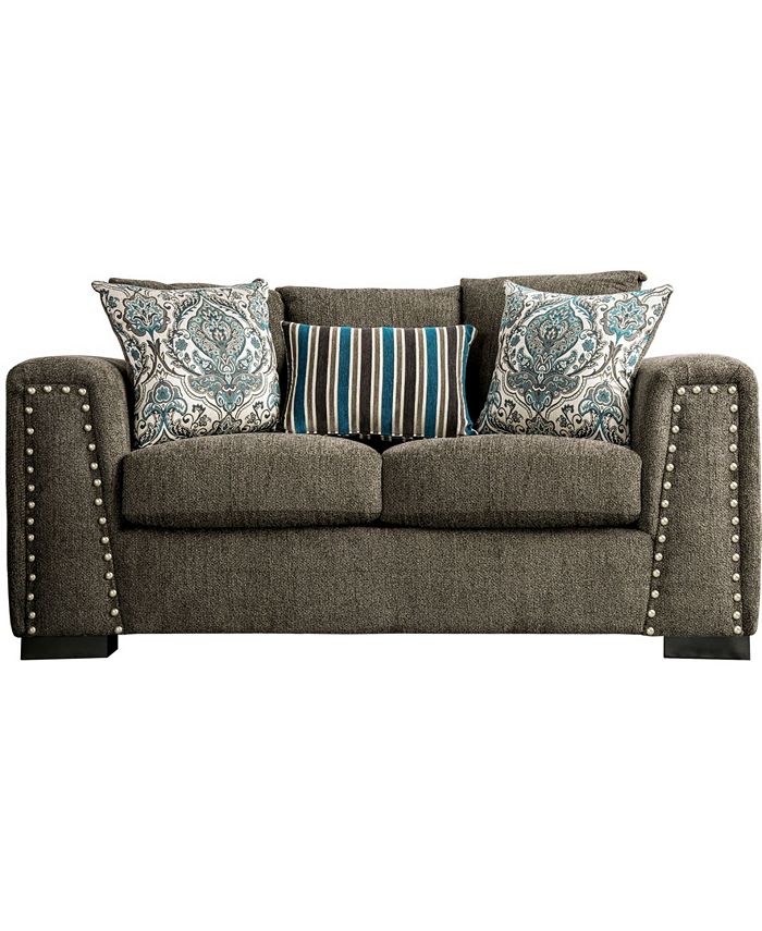 Furniture of America Tukwila Upholstered Love Seat Macy's