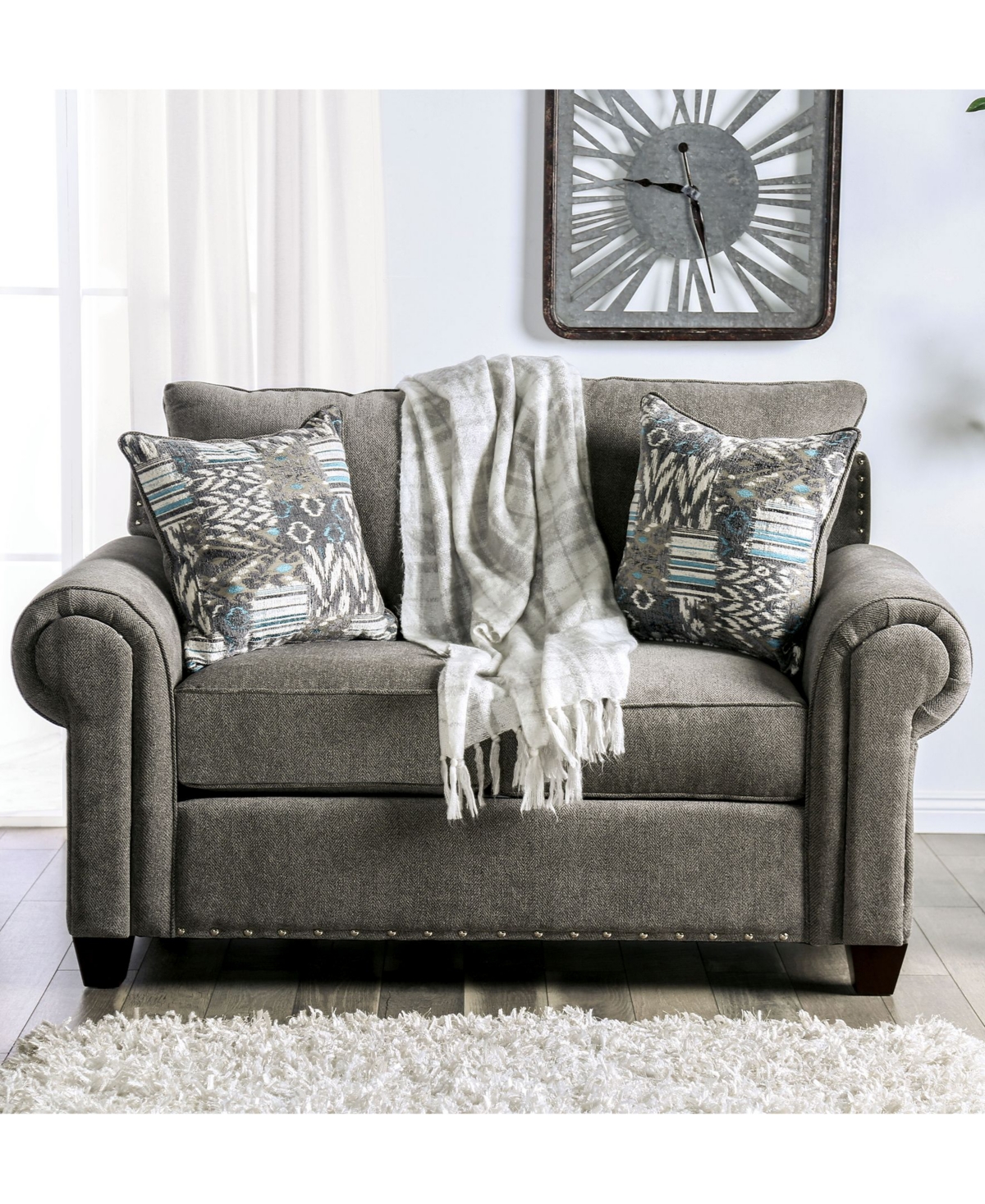 Furniture of America Brendall Upholstered Love Seat