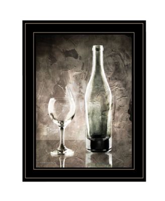 Moody Gray Wine Glass Still Life by Bluebird Barn, Ready to hang Framed Print, Black Frame, 15