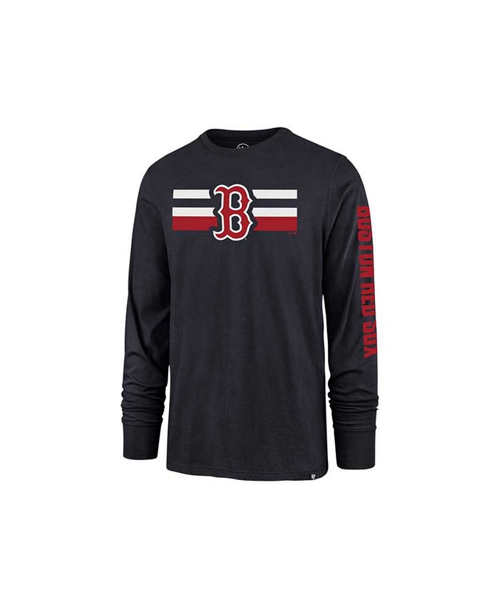 47 Brand Boston Red Sox Men's Cross Stripe Long Sleeve T-Shirt - Macy's