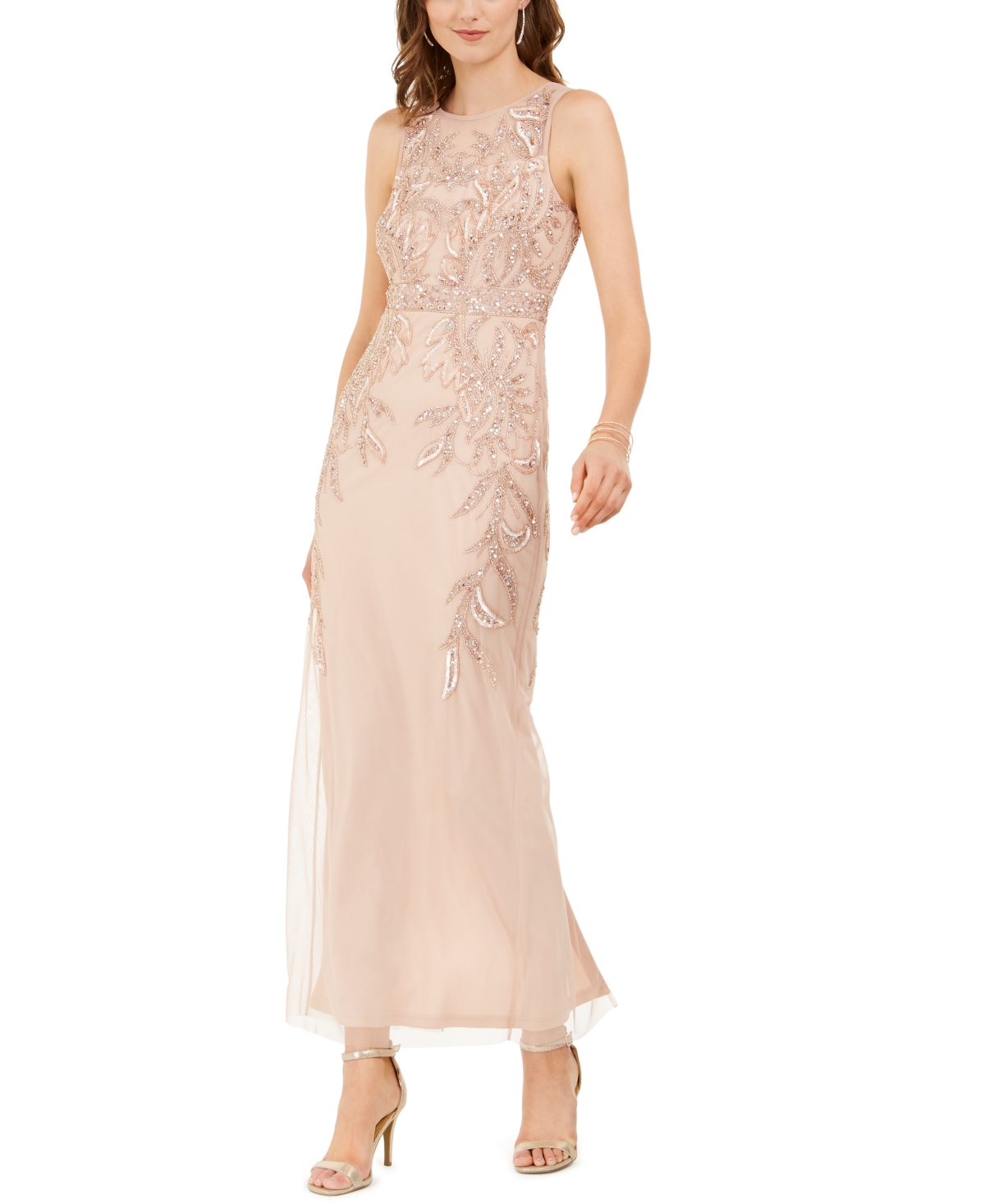Beaded Gown - Rose Gold