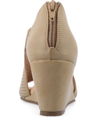 Women's Aretha Perforated Peep Toe Wedge Sandals