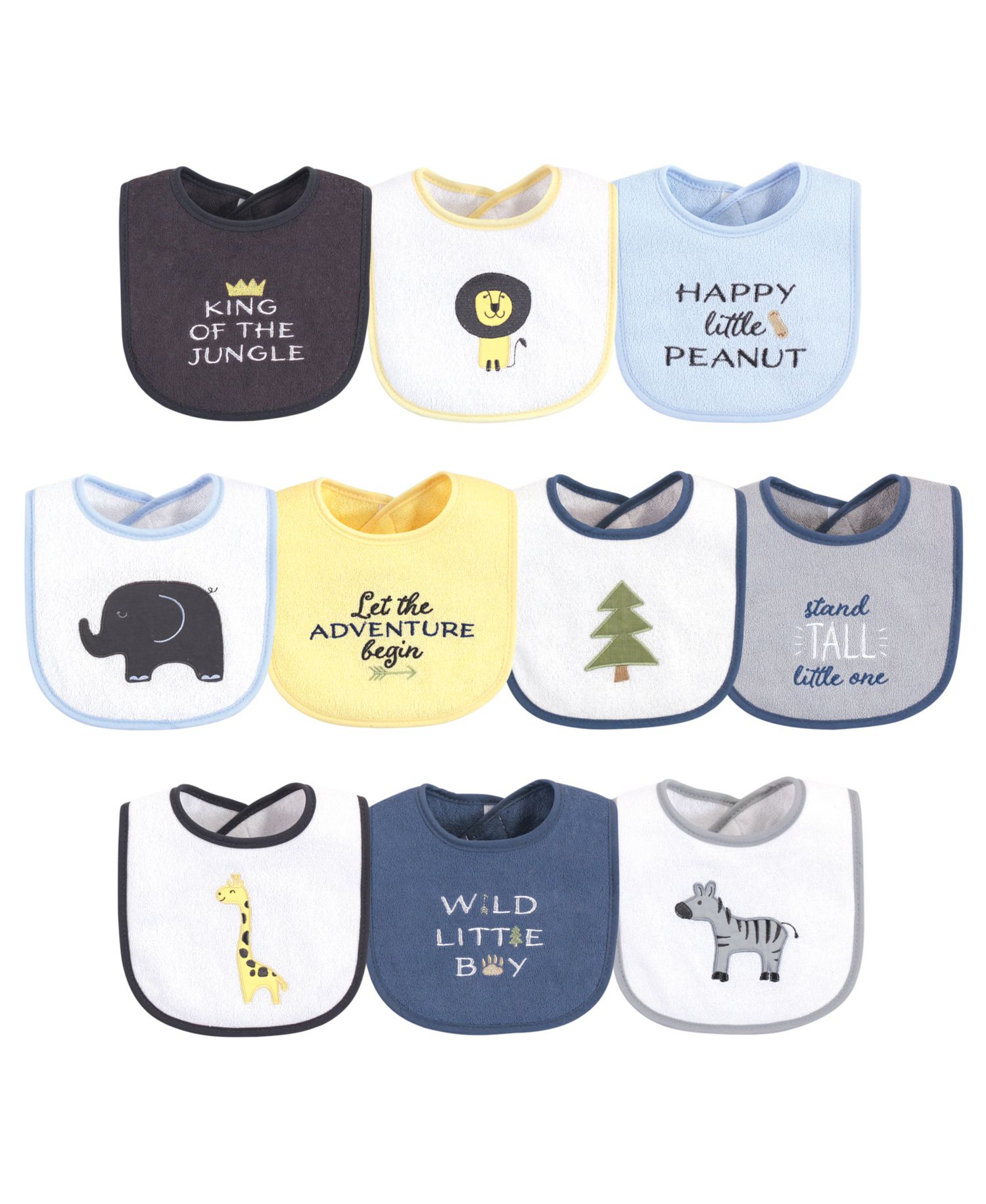 Boys Soft Cotton Terry Bibs with Inner Fiber Padding