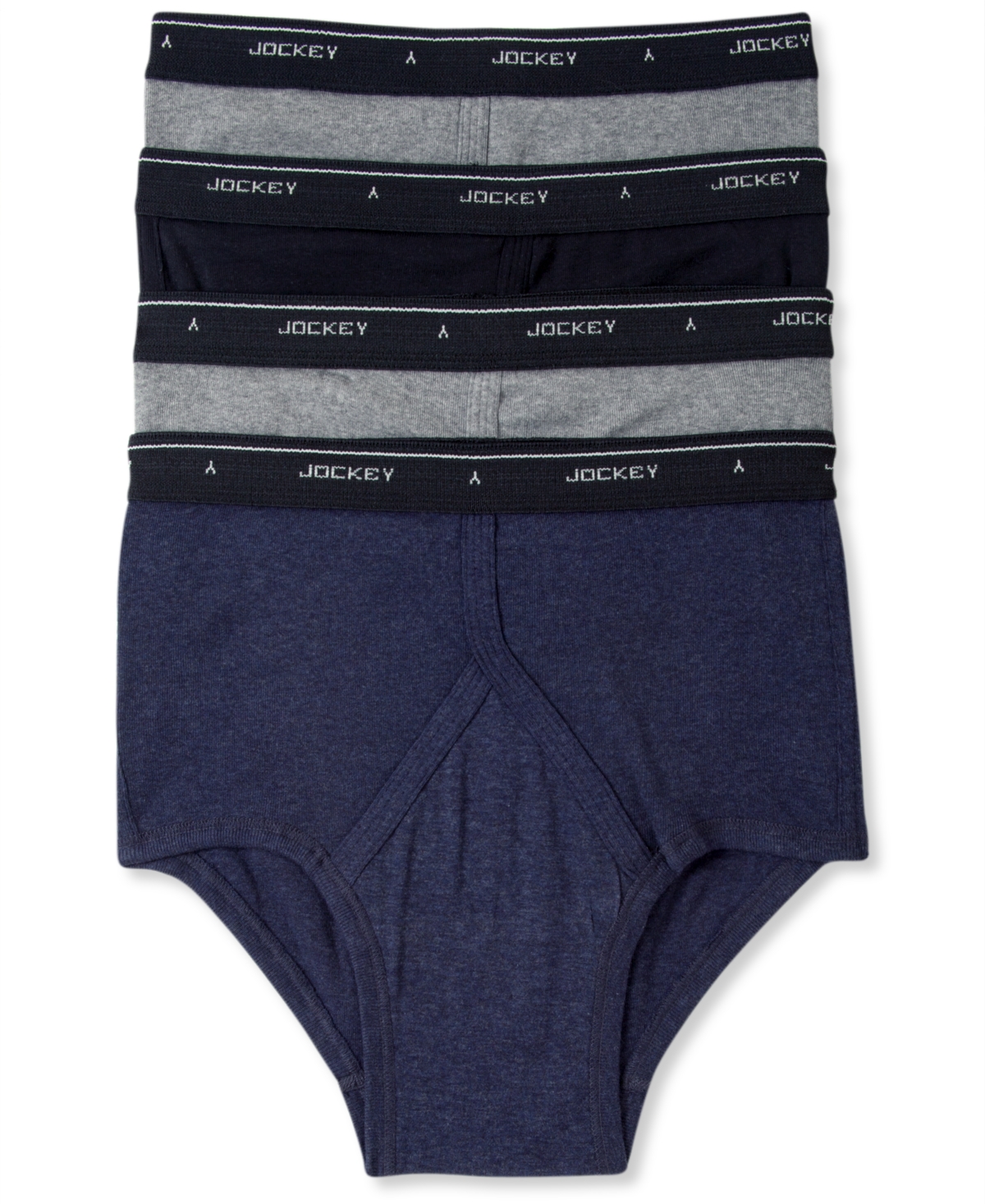 Jockey Men's Classic Collection Full-rise Briefs 4-pack Underwear In Black,grey Heather