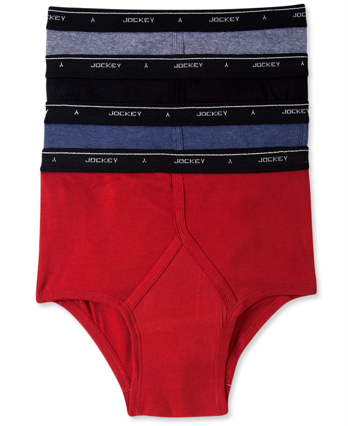 Shop Jockey Men's Classic Collection Full-rise Briefs 4-pack Underwear In Red,black,heather Assorted