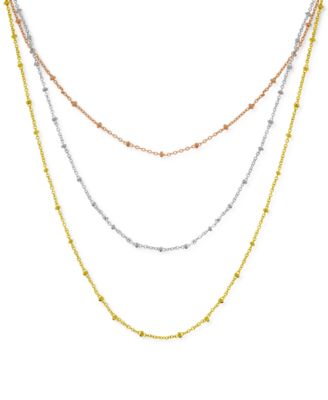 Silver Plated Beaded 18" Layered Necklace
