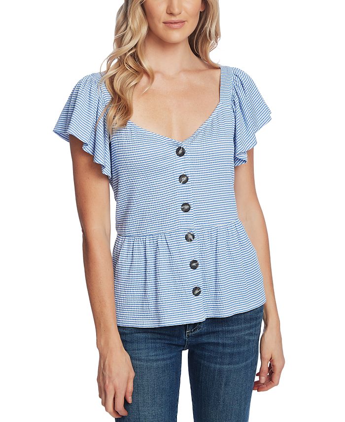 Ocean Striped Flutter Top main image 0