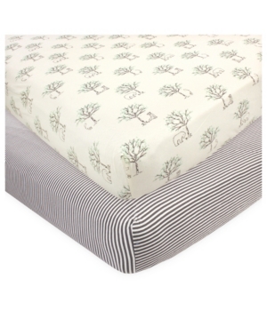 Touched by Nature Baby Girls and Boys Birch Trees Crib Sheet Pack of 2