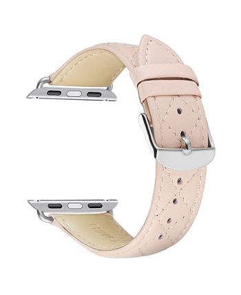 Posh Tech - Men's and Women's Apple Pink Quilted Leather Replacement Band 44mm