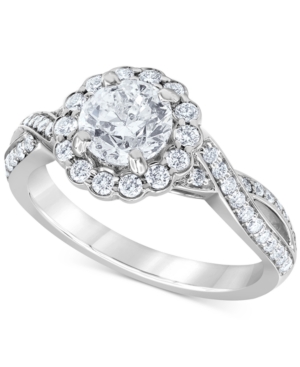 image of Diamond Flower Halo Engagement Ring (1-1/2 ct. t.w.) in 14k White Gold