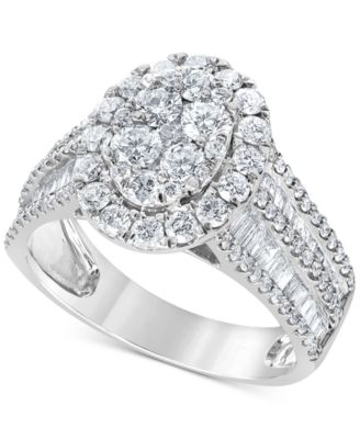 2 carat cluster diamond ring