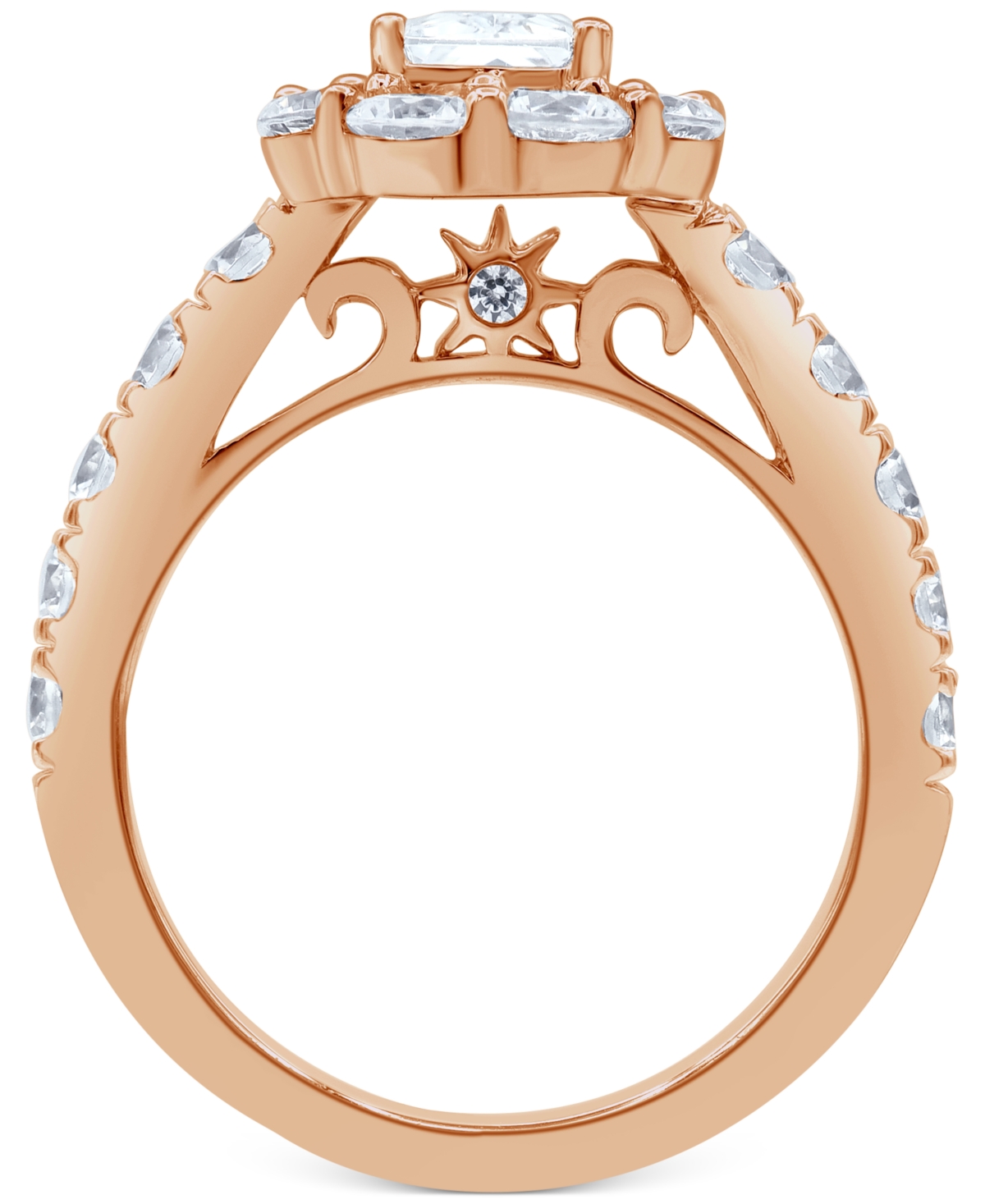 Certified Diamond (4 ct. t.w.) Emerald Halo Bridal Set in 18k White, Yellow or- Rose Gold