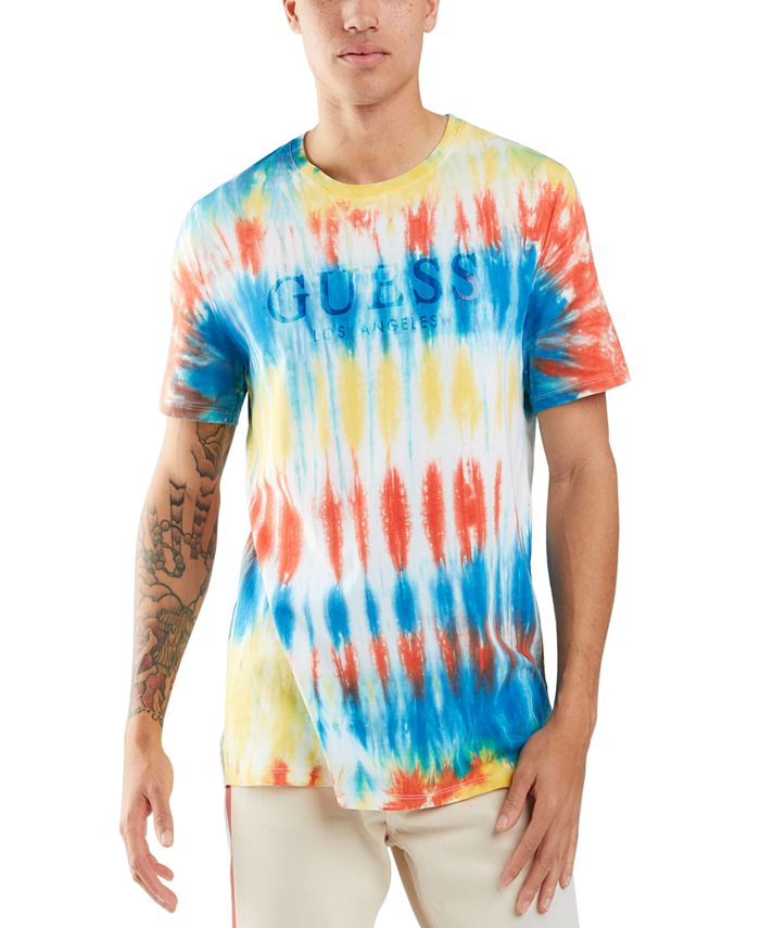 GUESS Men's Tie Dye Logo T-Shirt - Macy's