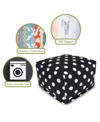 Large Polka Dot Ottoman Square Pouf 27" x 17"