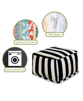Vertical Stripe Ottoman Square Pouf 27" x 17"