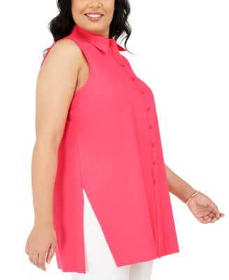 macy's pink plus size dresses