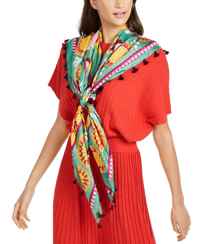 Weekend Max Mara Tassel-Trim Printed Scarf - Macy's