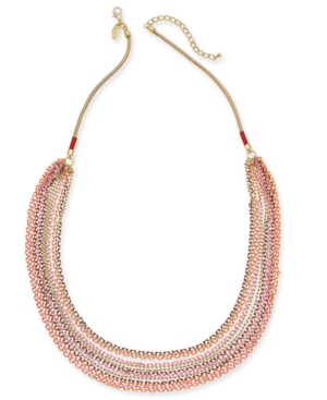 image of Style & Co Gold-Tone Colorful Multi-Strand Statement Necklace, 31