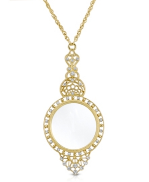 image of 2028 Gold Tone Crystal Filigree Magnifying Glass 30